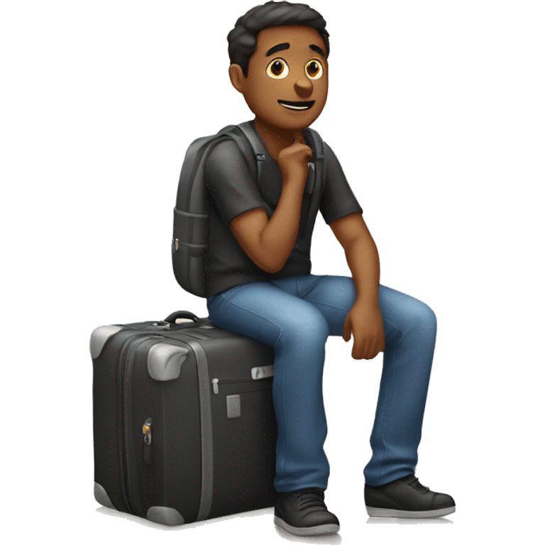 A guy on a bagage  emoji