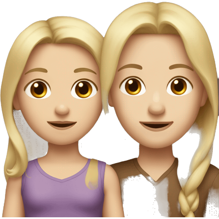  one long brown hair woman and one long blonde hair with brown haired toddler boy emoji