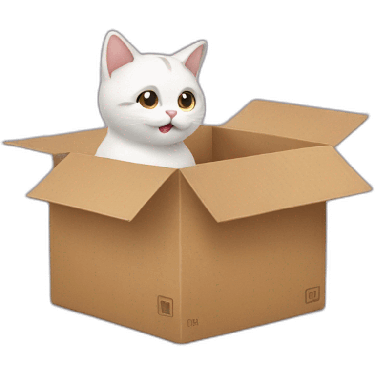 cat turning around a box emoji