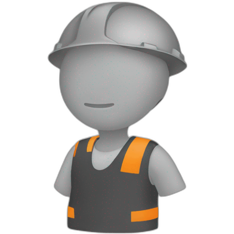 Construction site staff black emoji