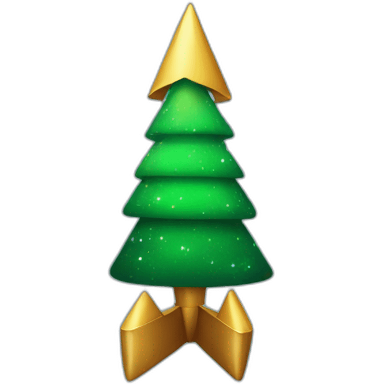 copy the rocketship emoji but make it look like a christmas tree emoji