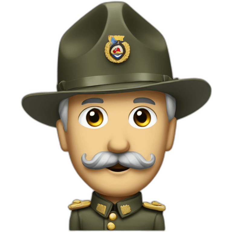 wwii german leader with mustache and ave cesar hand emoji