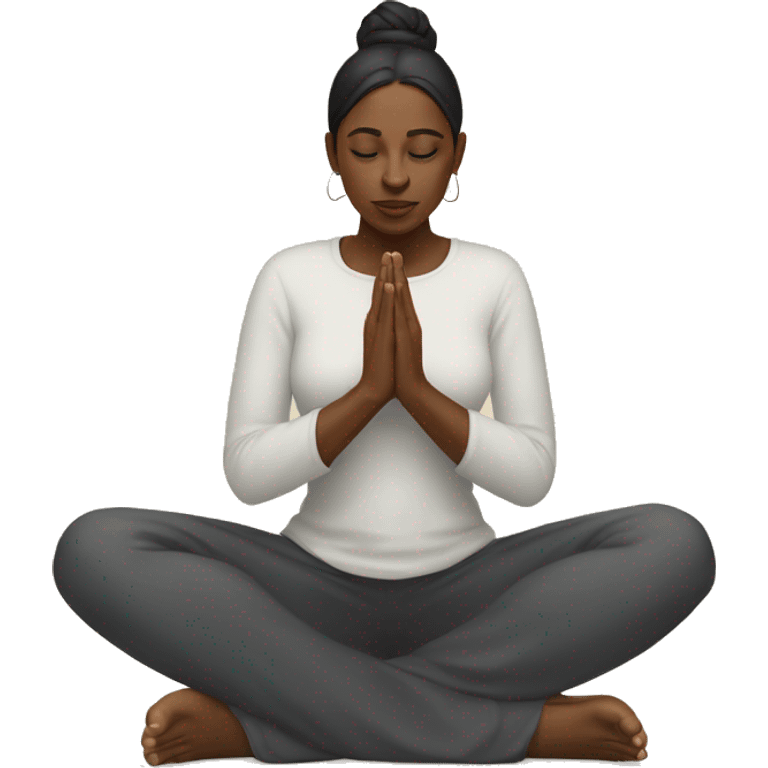 black woman kneeling in prayer emoji