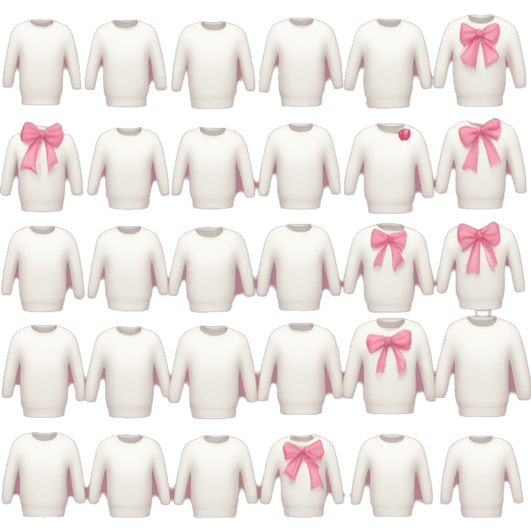 White sweater with many small light pink bows all over emoji