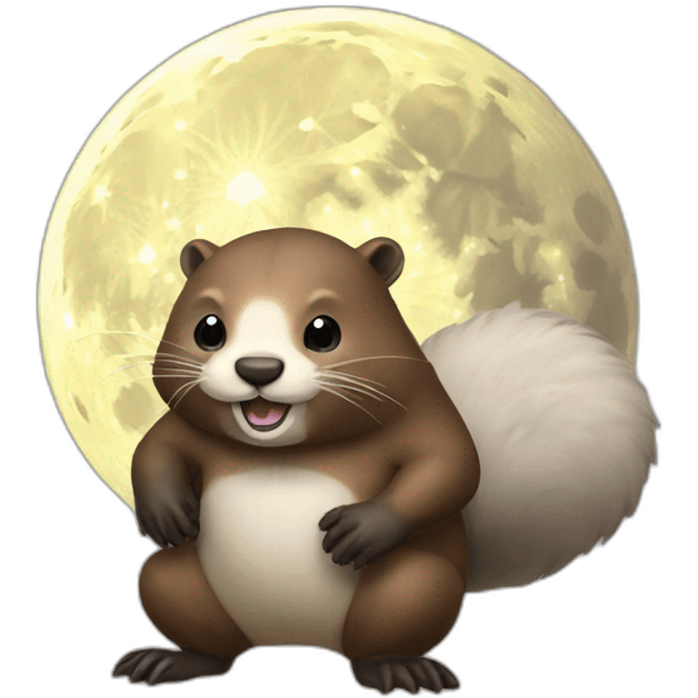 Moon beaver emoji