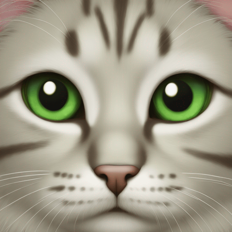 un chat sur un chien yeux vert emoji