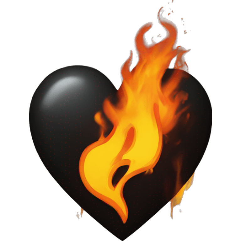 Black heart on fire  emoji