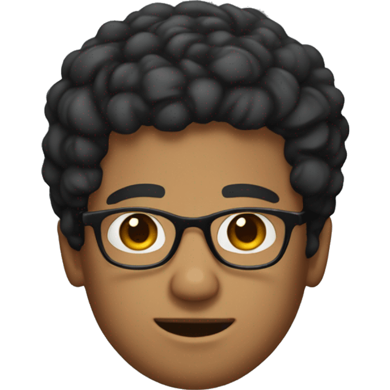 Guy with tan skin short curly black hair and a bread and glasses  emoji