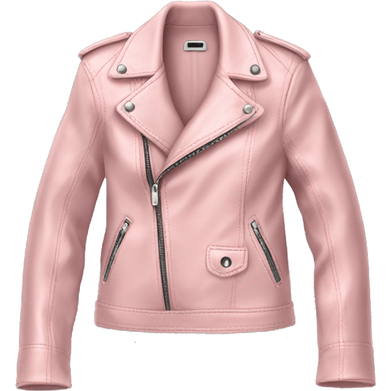 Realistic isolated open Light pink fashion leather jacket.  emoji