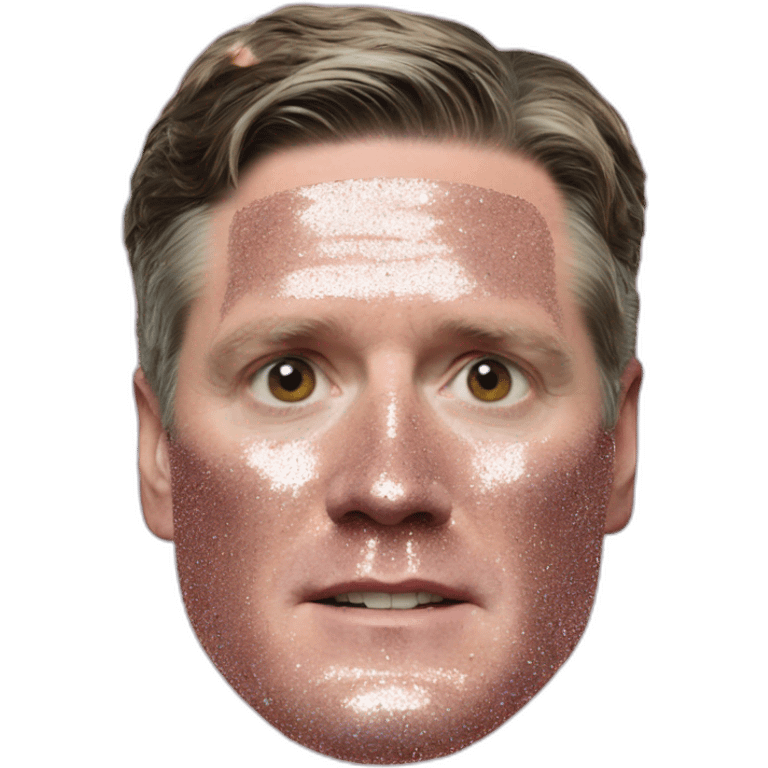 keir starmer with glitter thrown over his face emoji