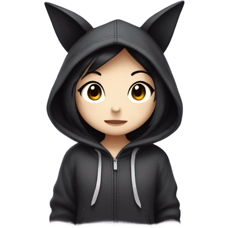 Kuromi wearing a hoodie emoji