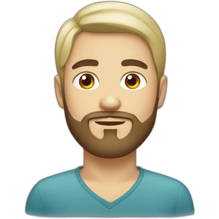 Uzbek white guy with beard and short hair emoji