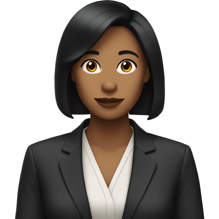 woman in suit with black hair emoji