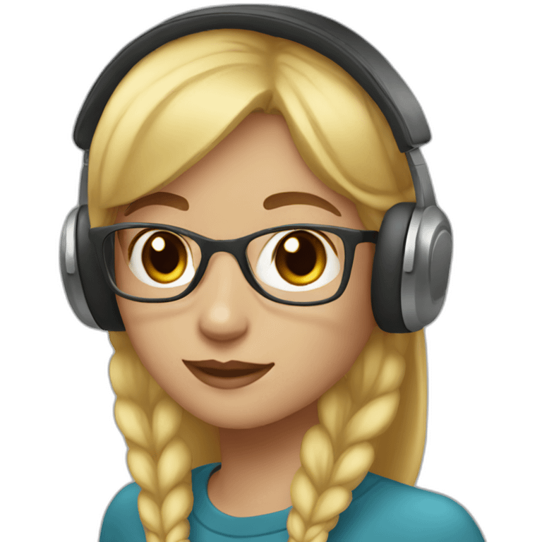 girl with blondie hair wearing red beanie goggles and headphone emoji