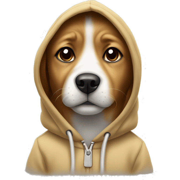 cute dog wearing a hoodie emoji