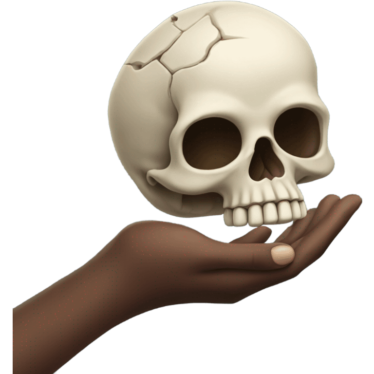 Hand holding skull emoji