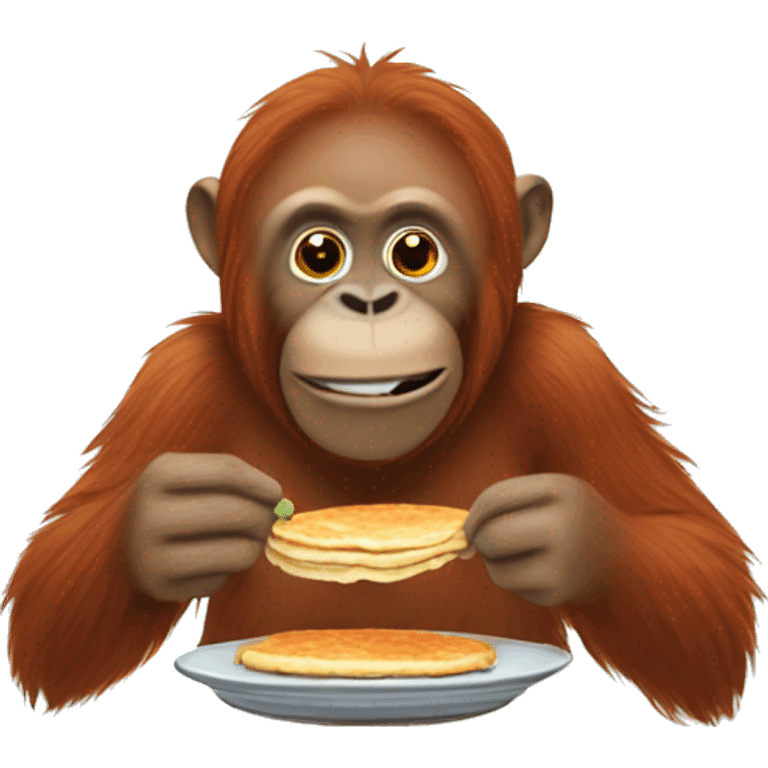 Orangutan eating pancakes emoji