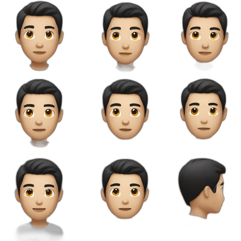 male asian with black hair emoji