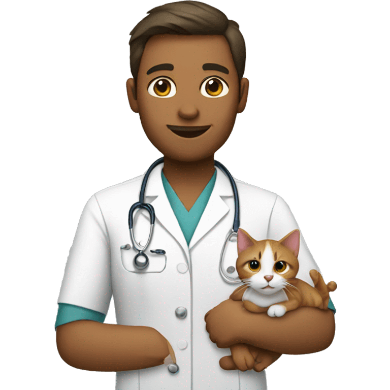 Veterinarian holding a cat emoji