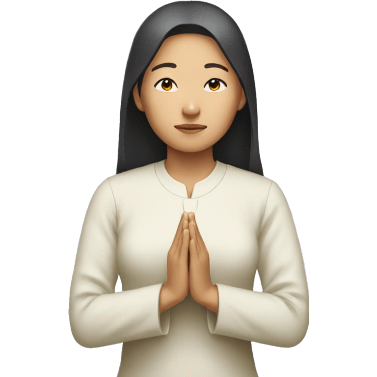 Asian woman praying emoji