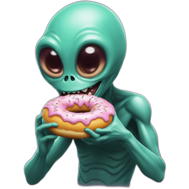 alien eating donut emoji