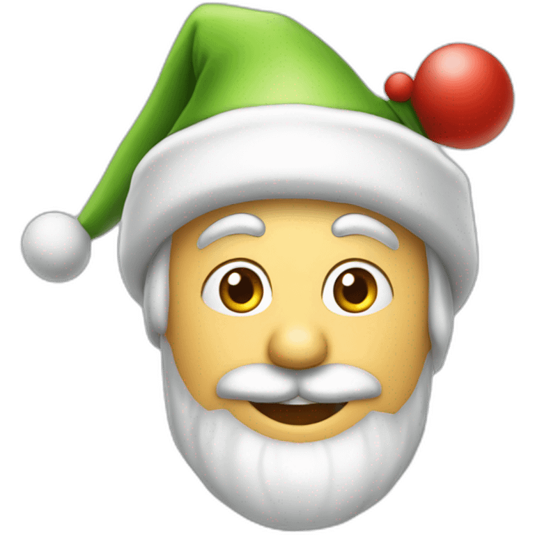 Le père Noël avec un bonnet de lutin emoji