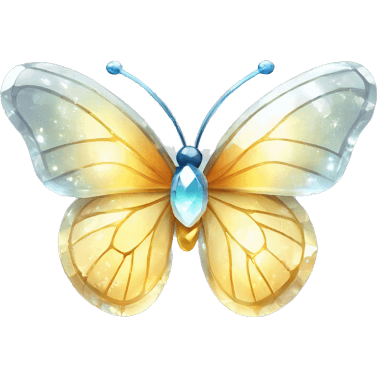 Shiny sparkly glass crystal butterfly emoji