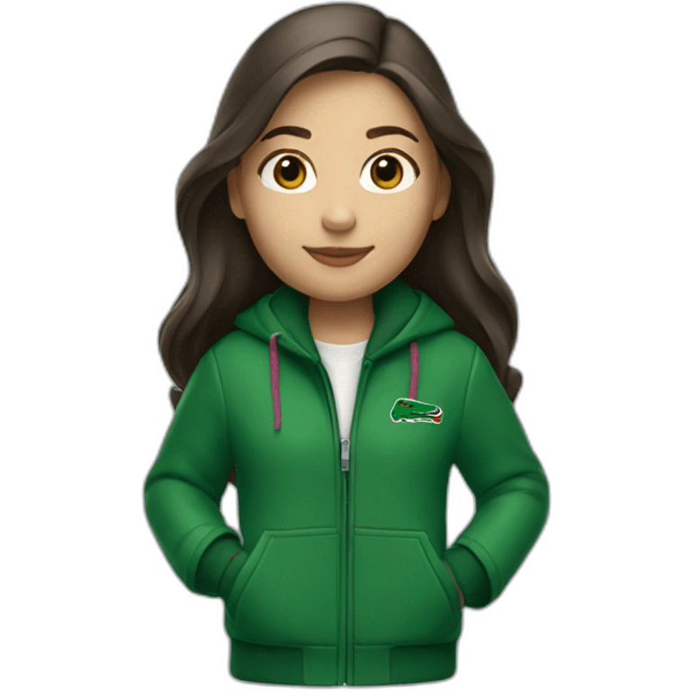 brunette girl with lacoste jacket emoji