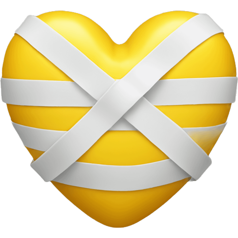 Yellow heart wrapped in bandage emoji