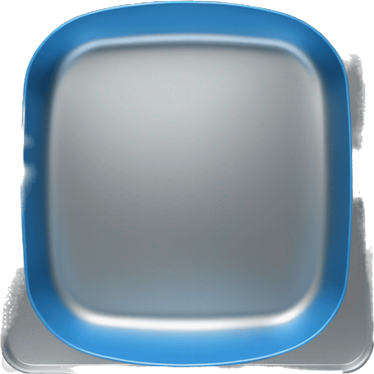 Realistic empty metallic blue baking pan with handles. emoji