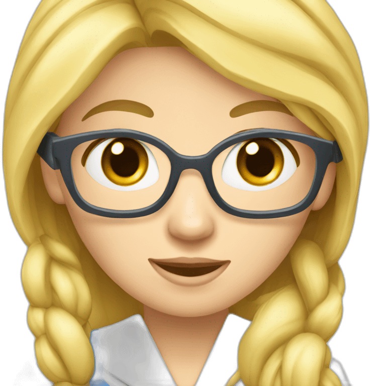 femme blond docteur queue de cheval yeux bleus a cheval emoji