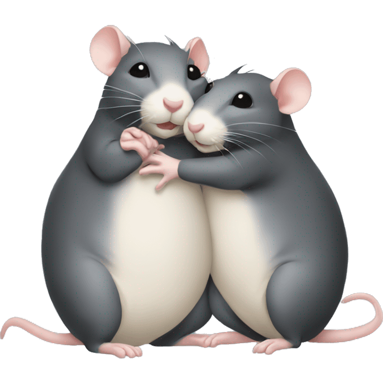 two rats hugging emoji