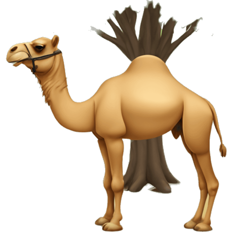 camel under a tree smoking emoji