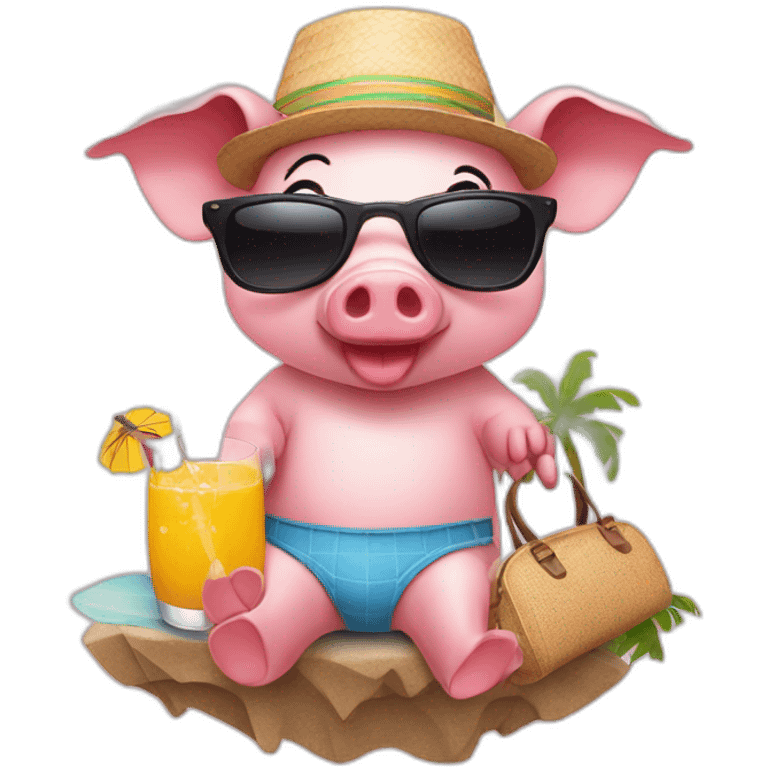 cute-pig-on-vacation emoji