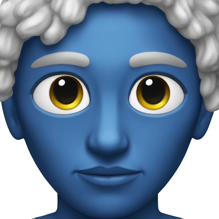 alien pele azul de óculos emoji