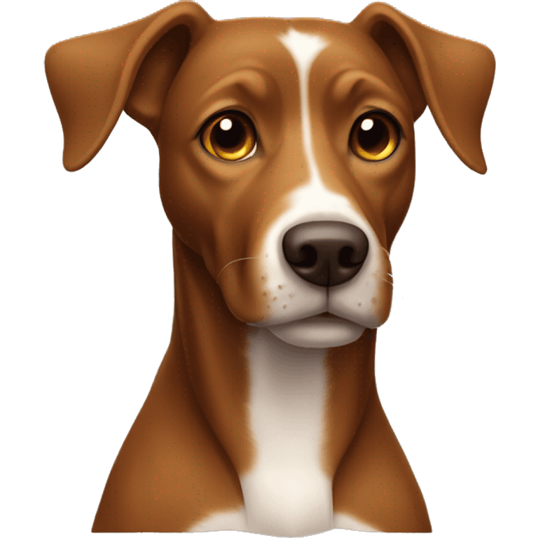 brown magia viszla brown dog with a small white dot on the chest  emoji