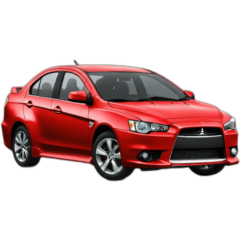 Red Mitsubishi lancer x emoji