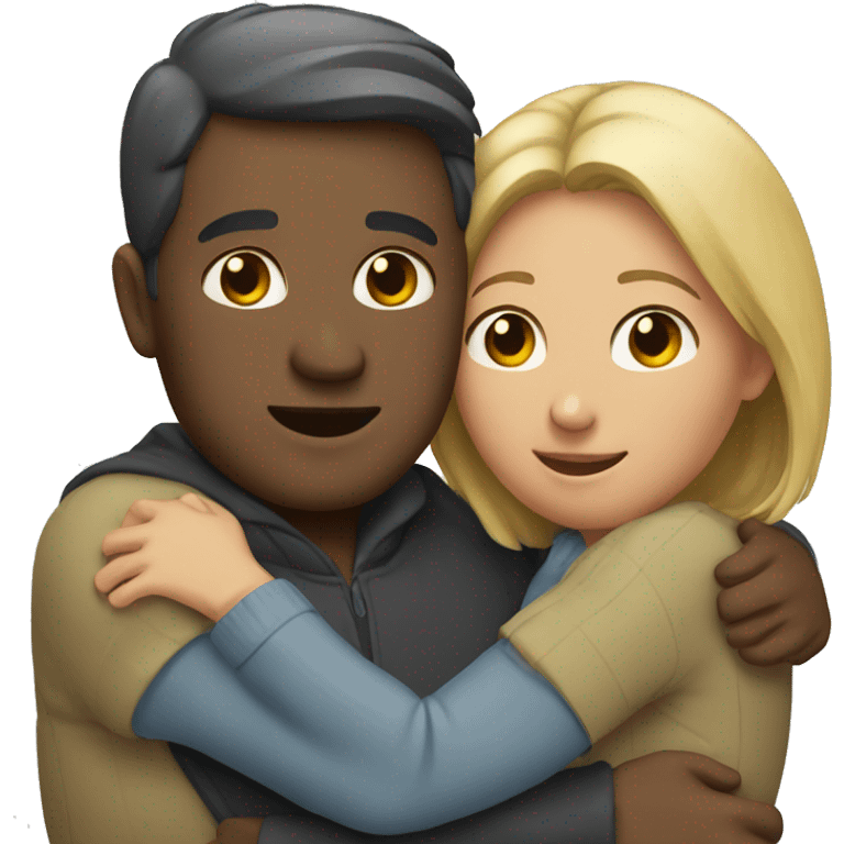 A man huggings with his wife emoji