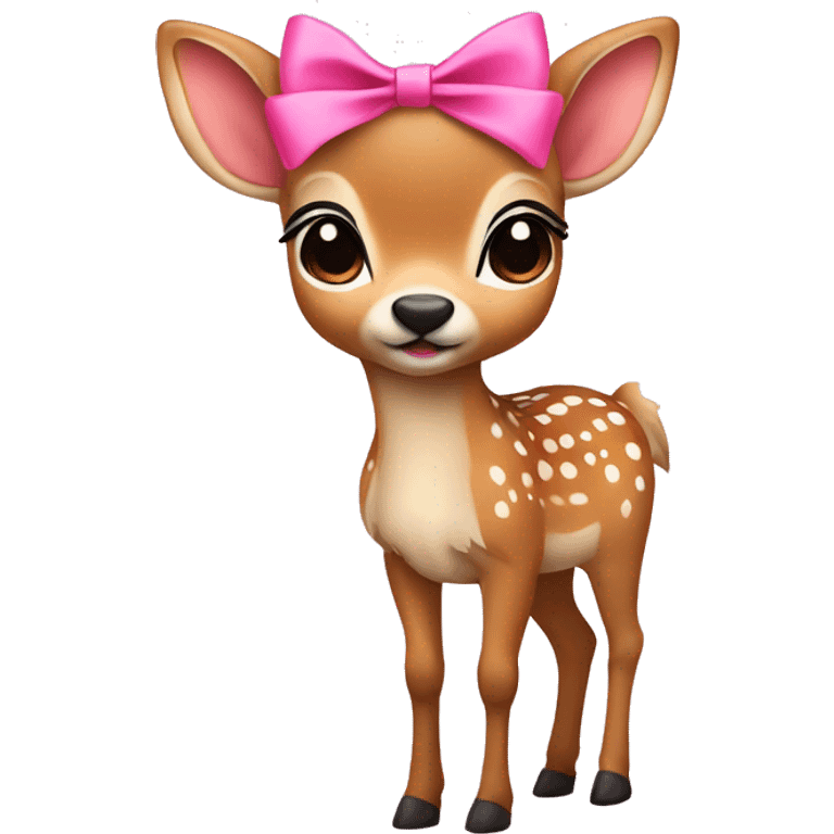 fawn with pink bow emoji