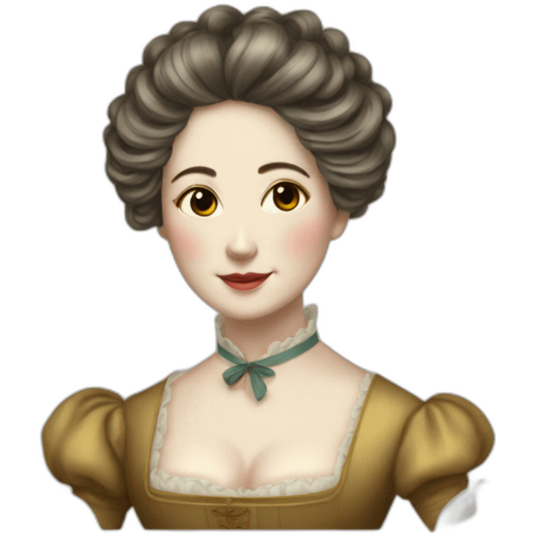 A lady of Victorian era with ramen noodles hair emoji