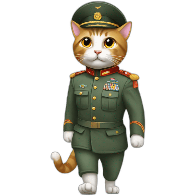 cat in military uniform walking on keyboard emoji