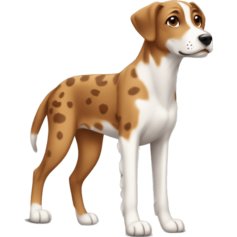 brown fawn and white Catahoula leopard dog emoji