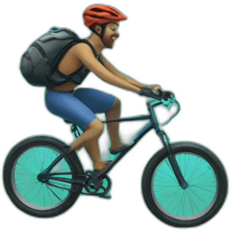 guy riding bike underwater emoji