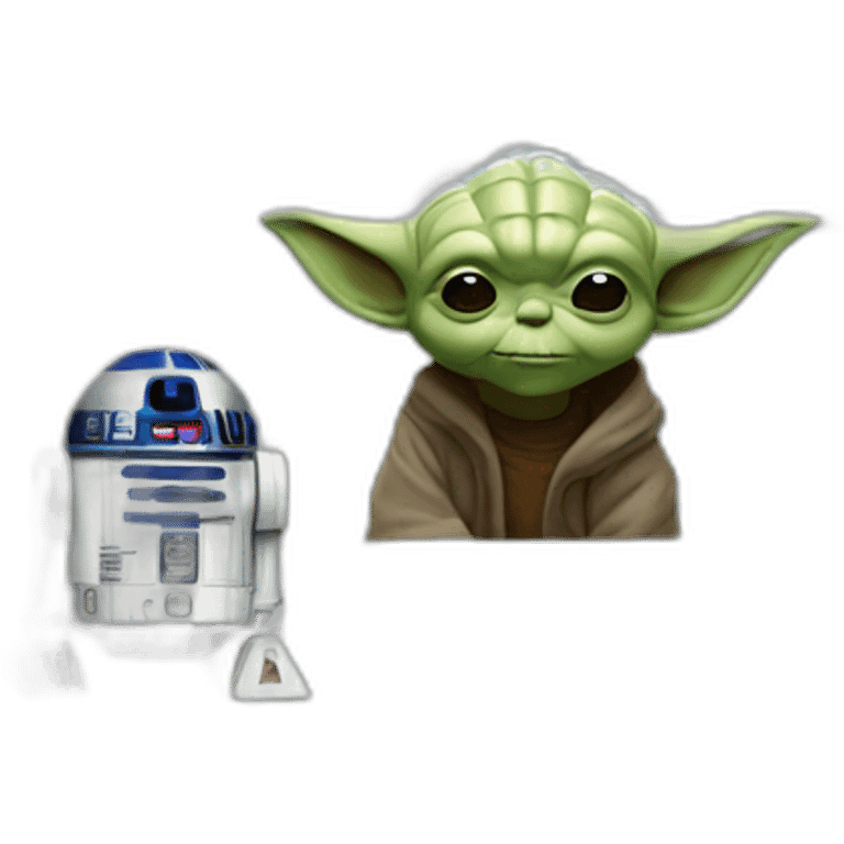 Yoda with R2D2 emoji