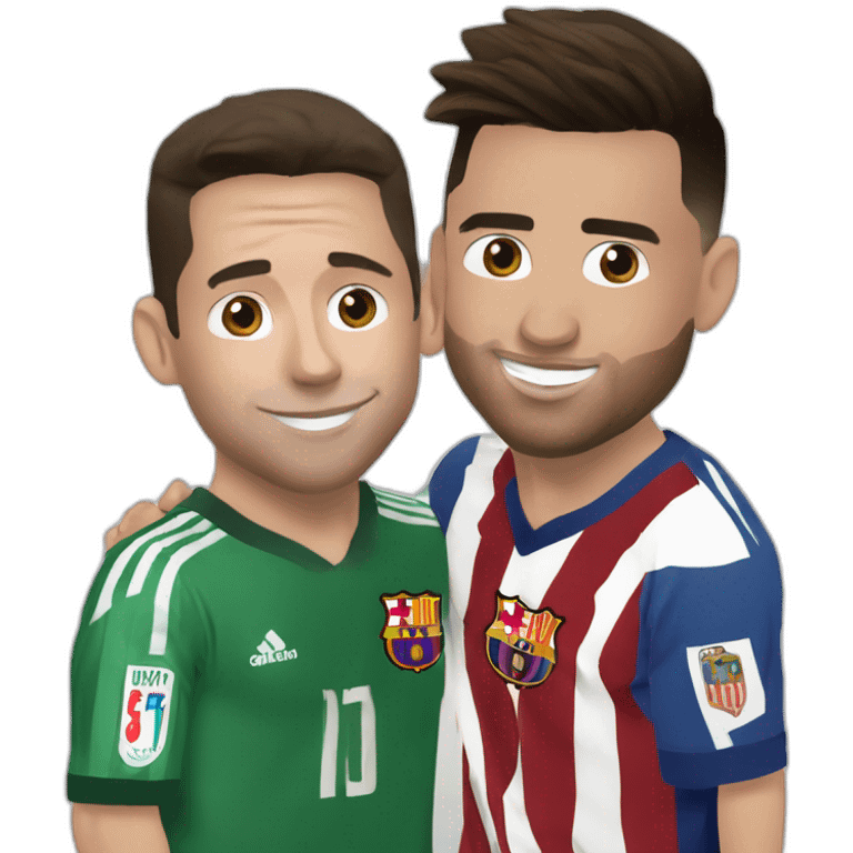 Ronaldo et Messi bisou emoji