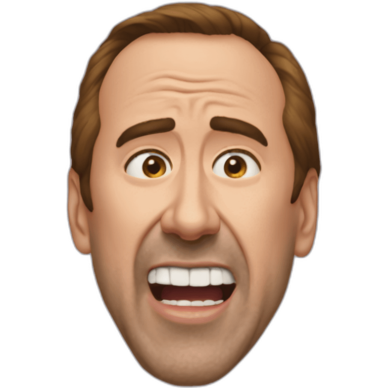 Nicolas Cage peeling off his own face emoji