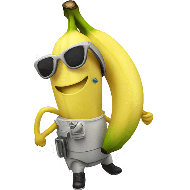 Banana with laser emoji