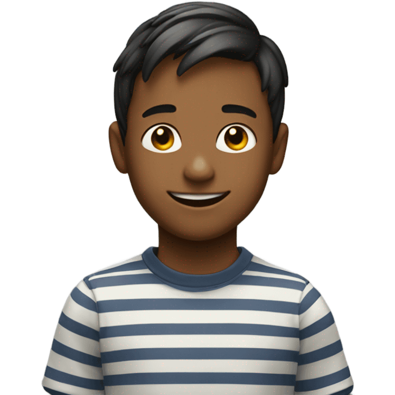 smiling boy in striped shirt emoji