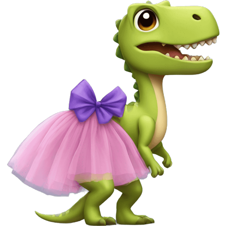 Dinosaur wearing a tutu emoji