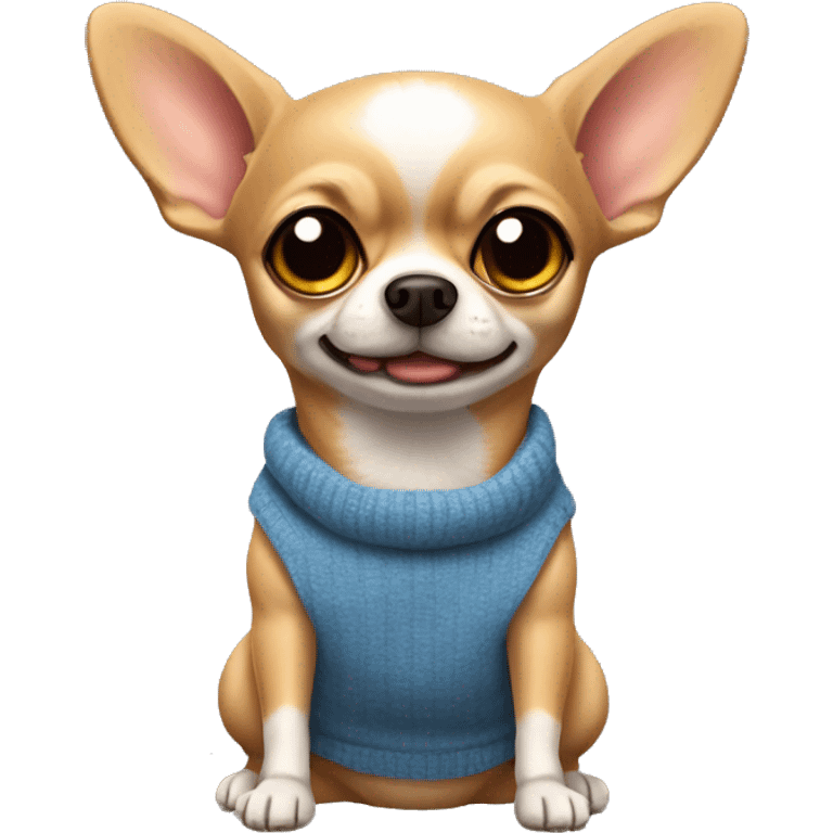 Chihuahua furioso usando un suéter  emoji